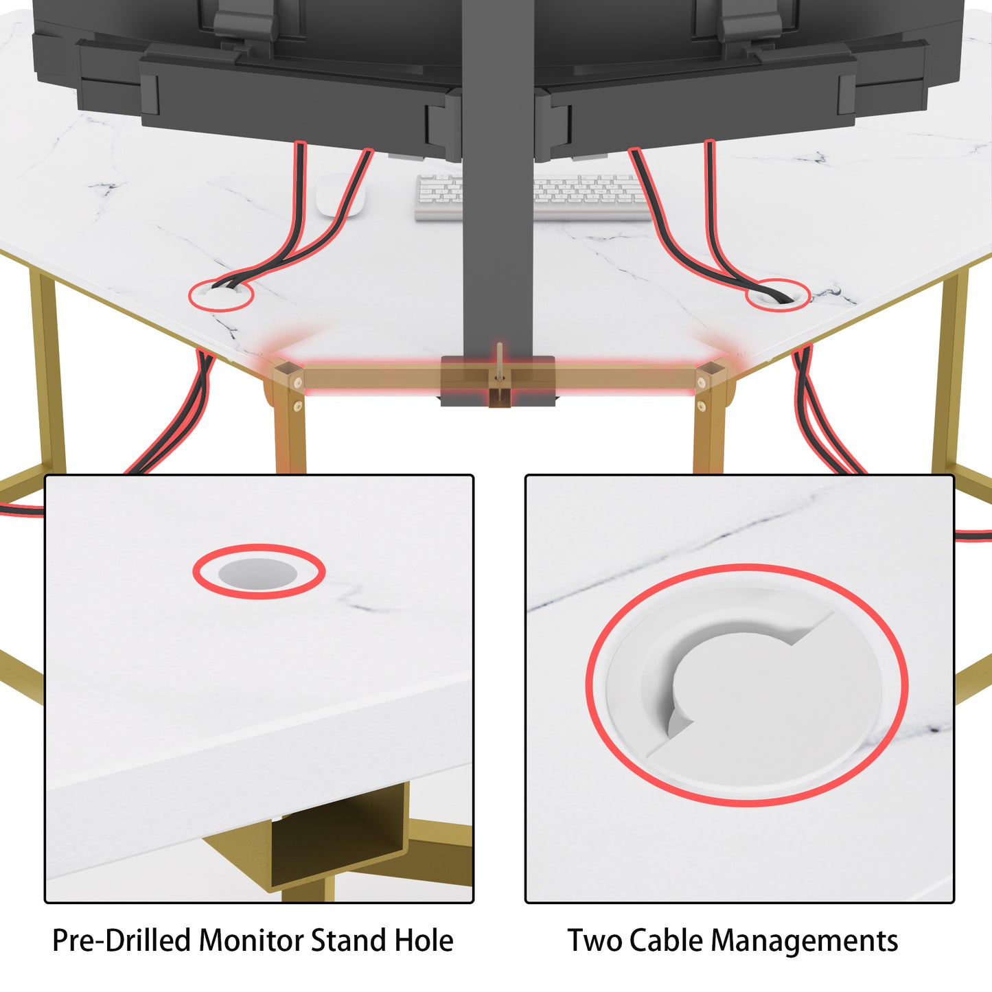 L-Shaped Computer Desk Corner Desk for Home Office