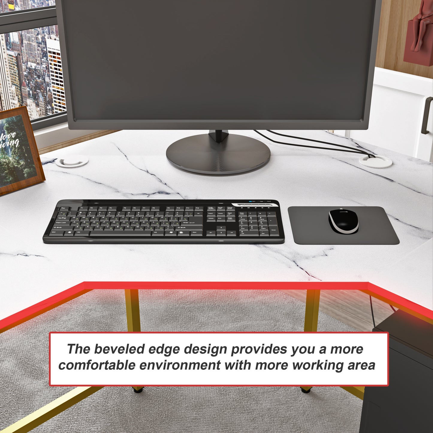 L-Shaped Computer Desk Corner Desk for Home Office