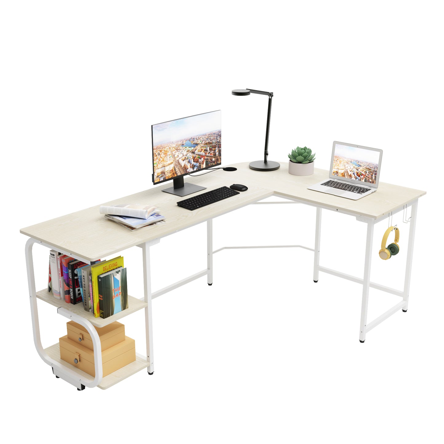 L Shaped Office Desk Reversible Corner Computer Desk for Home Office