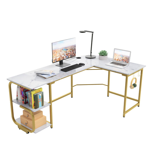 L Shaped Office Desk Reversible Corner Computer Desk for Home Office