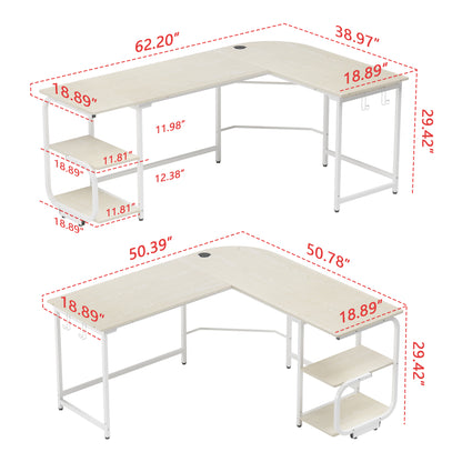 L Shaped Office Desk Reversible Corner Computer Desk for Home Office