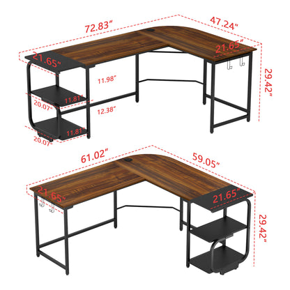 L Shaped Office Desk Reversible Corner Computer Desk for Home Office