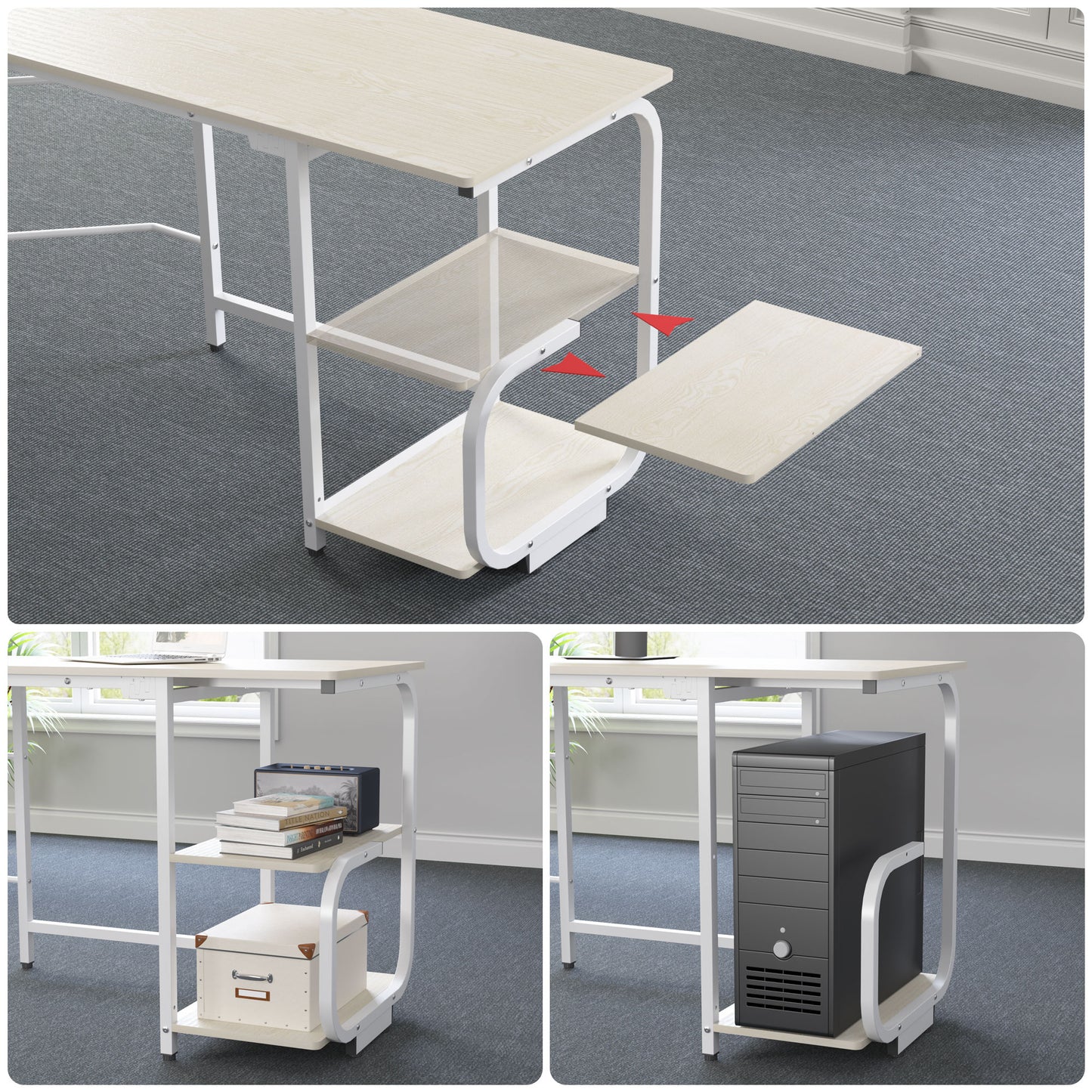 L Shaped Office Desk Reversible Corner Computer Desk for Home Office