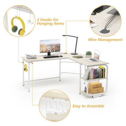 L Shaped Office Desk Reversible Corner Computer Desk for Home Office