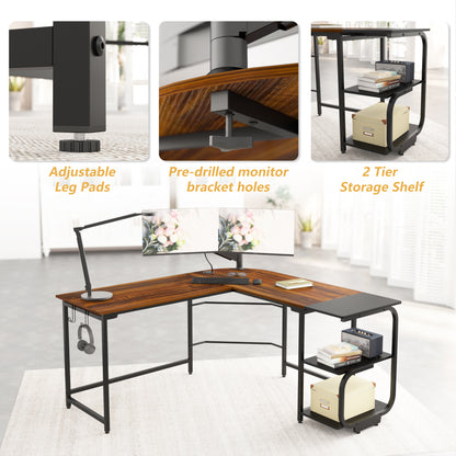 L Shaped Office Desk Reversible Corner Computer Desk for Home Office