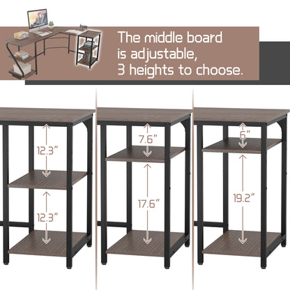 L Shaped Desk Reversible Corner Computer L Desk with Storage Shelves for Home Office